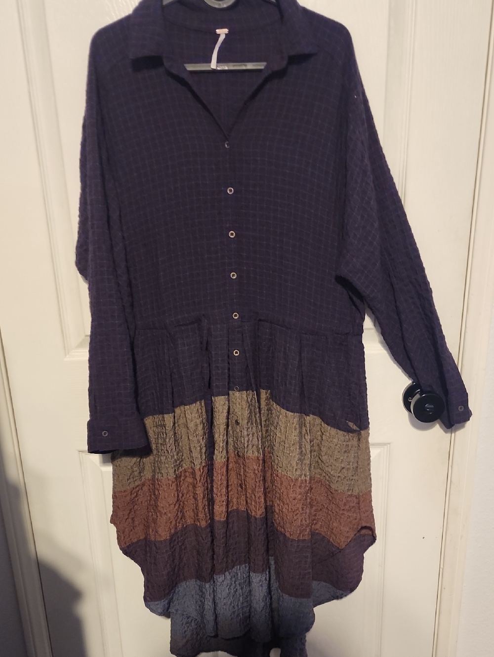 Free People Ray of Light waffle knit shirt dress